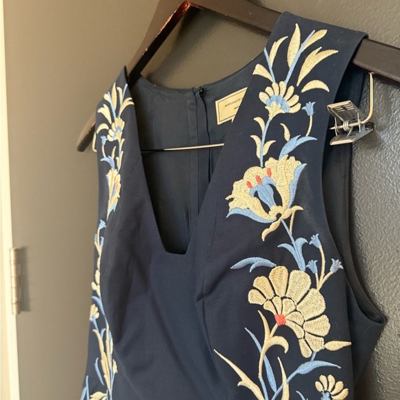 Moulinette Soeurs (Anthropologie) size 2 NWOT Navy Floral Embroidered Mini Dress - Picture 8 of 16